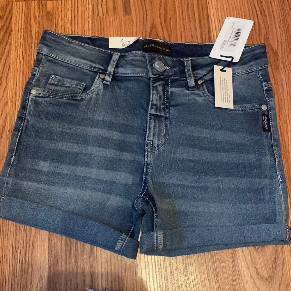Girls mid rise slim jeans from silver, medium denim blue colour, girls size 16